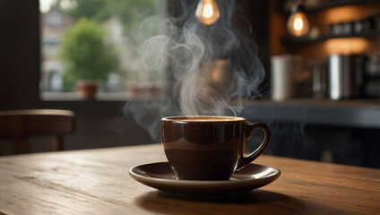 Obraz premium a cup of hot black coffee