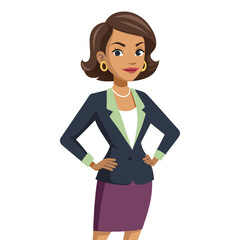 Confident Boss Lady Vector Illustration, Powerful Female Leader, Fashionable Woman in Business Attire, Empowered Career Woman, Modern Corporate Female Vector Design