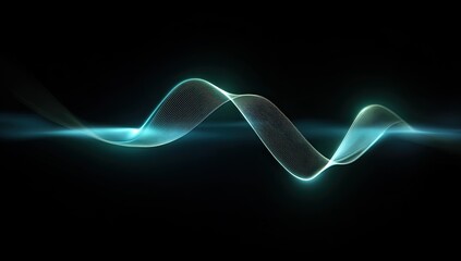 Abstract wave pattern in teal and blue
