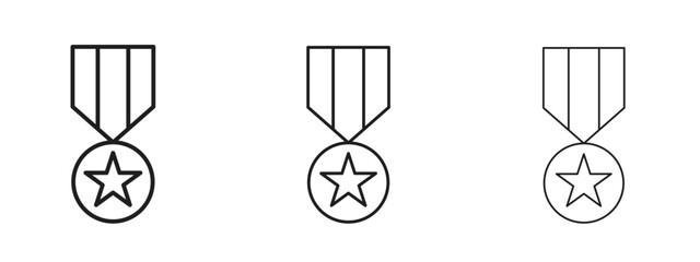 Veteran icon symbol line. Editable stroke width
