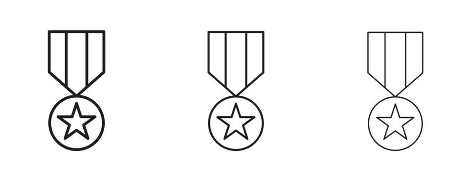 Veteran icon symbol line. Editable stroke width