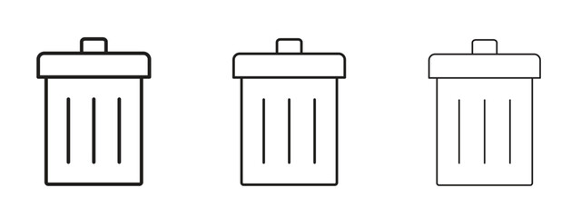 Uninstall icon symbol line. Editable stroke width