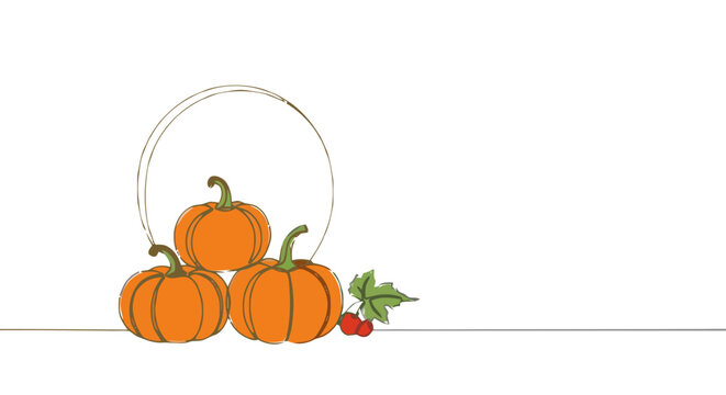 Three orange pumpkins outside the hobbit's house on a transparent background. - Powered by Adobe