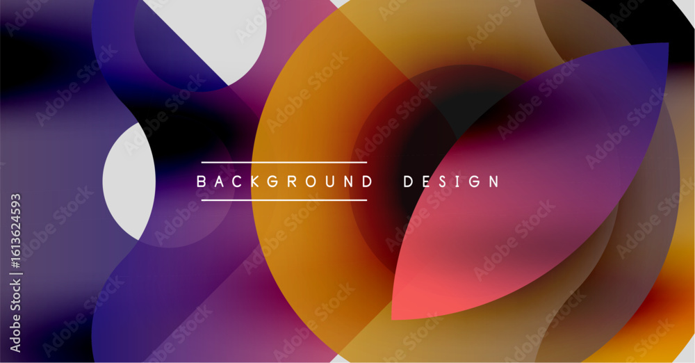Poster abstract colorful shapes overlap. gradient hues create dynamic visual effect. modern design element 
