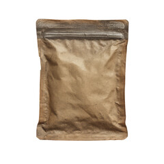 Empty Single Ration Pack Cutout with Brown Texture for Stock Photography Use in Various Creative Projects