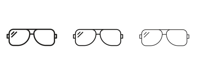 Sun glasses icon symbol line. Editable stroke width