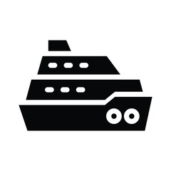 cruise ship glyph icon illustration vector graphic.eps