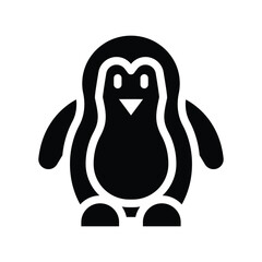 penguin glyph icon illustration vector graphic.eps