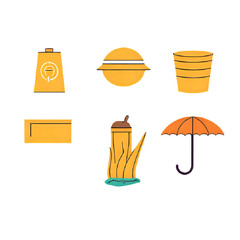 Vibrant Yellow Icons: A Collection of Unique Graphic Elements