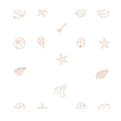 Summer Beach Vacation Pattern: Elegant Minimalist Design