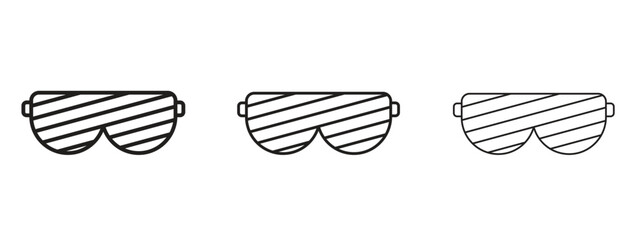 Shutter sunglasses icon symbol line. Editable stroke width