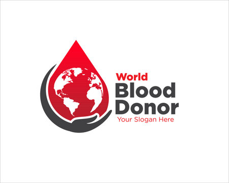 blood world donor hand care logo designs