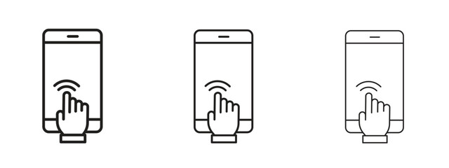 Self service icon symbol line. Editable stroke width