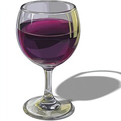 A glass of vibrant purple wine