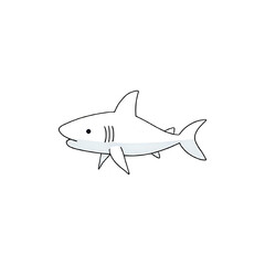 Minimalist Shark Illustration: Simple Line Art Design