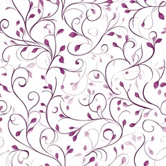 Flourishing Floral Vines Seamless Pattern with Elegant Curling Lines