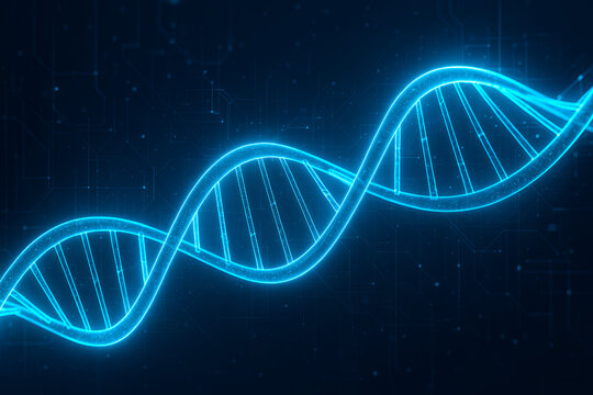 dna helix on blue background - Powered by Adobe