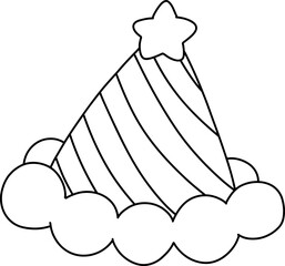 Party Birthday Hat Outline
