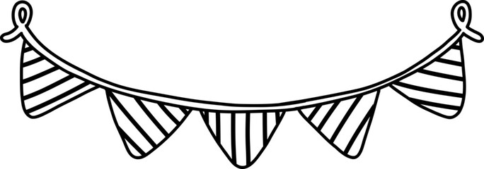Party Flag Birthday Outline