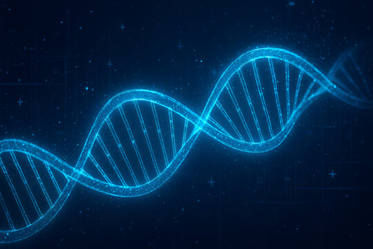 dna strand on blue background