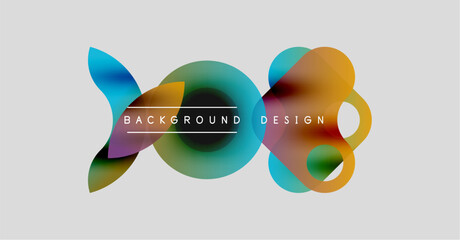 Abstract colorful shapes overlap, creating dynamic background design. Text background design centered within composition. Modern, vibrant aesthetic.