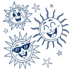 Happy Suns & Stars: Fun Cartoon Clipart for Kids