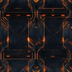 Futuristic Sci-Fi Circuit Lines Seamless Digital Background for Technology Concepts