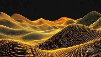 Golden digital terrain on a dark background