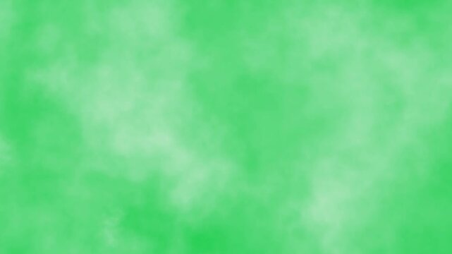 White cloud, smoke passing left to right animation, moving smoke, cloud animation effect on green screen background 