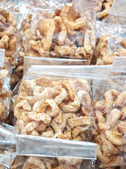 pork snack in plastic bag