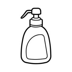 Clean outline drawing of a dish soap bottle with a nozzle