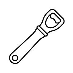 Clean stroke drawing of a bottle opener on a white background
