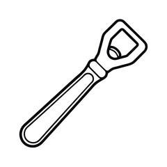 Clean stroke drawing of a bottle opener on a white background