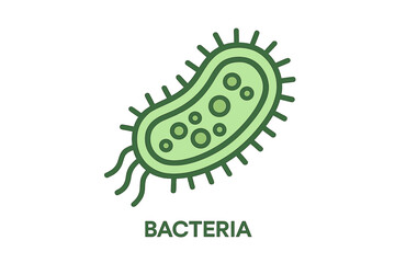 Bacteria icon for healthy nutrition and therapeutic purposes. Probiotic ingredient for gut health and digestion. Gut flora and microbiome concept. Vector illustration.