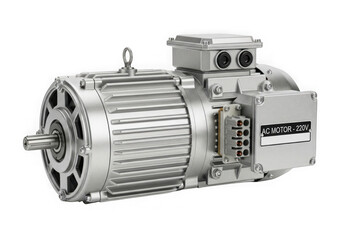 An industrial electric motor isolated on transparent background is ready for use