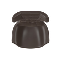 Modern Iconic Lounge Chair with Leather Upholstery, Top View 3D Render