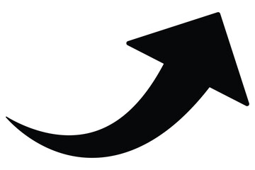 Curved arrow. Upward arrow Icon for growth, business, success concept.