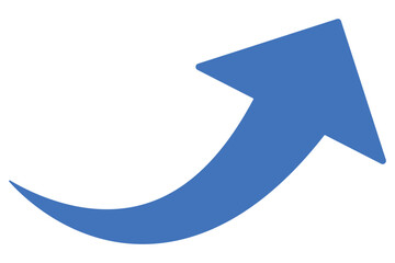 Curved arrow. Upward arrow Icon for growth, business, success concept.