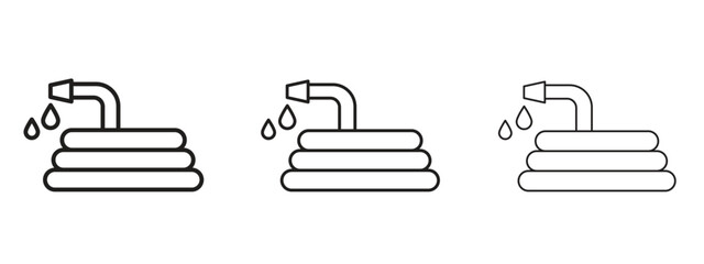 Hose icon symbol line. Editable stroke width