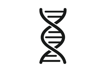 DNA vector icon. Gene symbol illustration. Science and biology concept. Genetics research and biotechnology. Helix strand pictogram. Molecule structure. Chromosome code graphic.