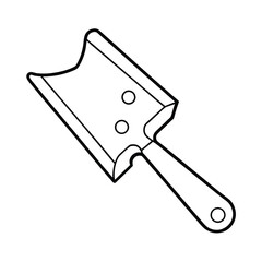 Clean line art illustration of a cheese slicer with blade and handle