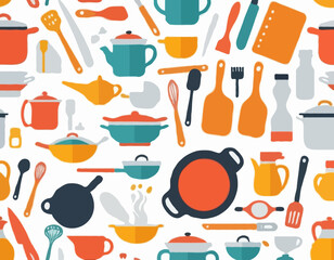 Cooking Tools Icon Set – Flat Vector Kitchen Elements