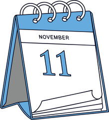 Illustration of a calendar showing November 11th a date to remember