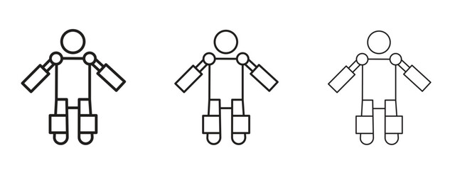Exoskeleton icon symbol line. Editable stroke width