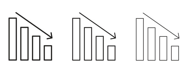 Decrease icon symbol line. Editable stroke width