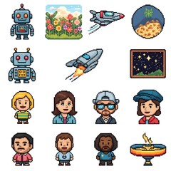 Fototapeta premium Pixel Design Character And Theme