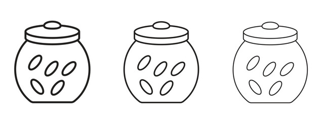 Cookies jar icon symbol line. Editable stroke width