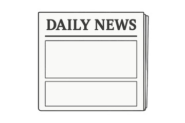 Daily news newspaper template. Blank vector mockup for publication, press, and media. Empty page for article headline or journal information. Isolated illustration.