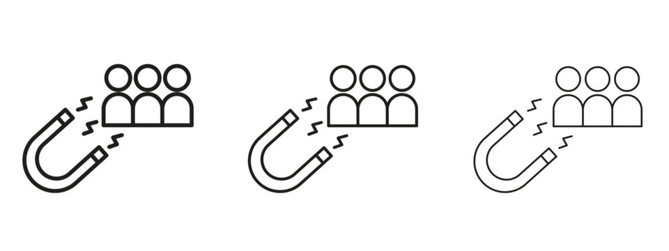 Attraction icon symbol line. Editable stroke width