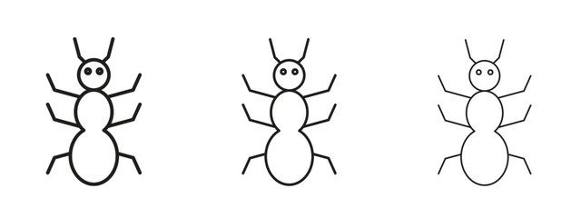 Ant icon symbol line. Editable stroke width